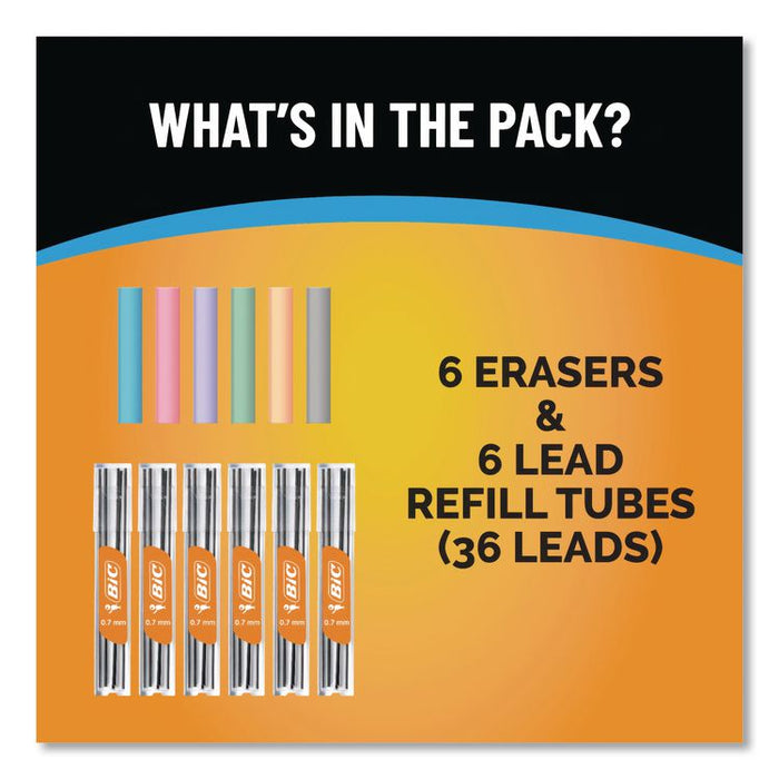 Break Resistant Lead Refills, 0.7 mm, HB, Black, 6 Leads/Tube, 6 Tubes/Pack