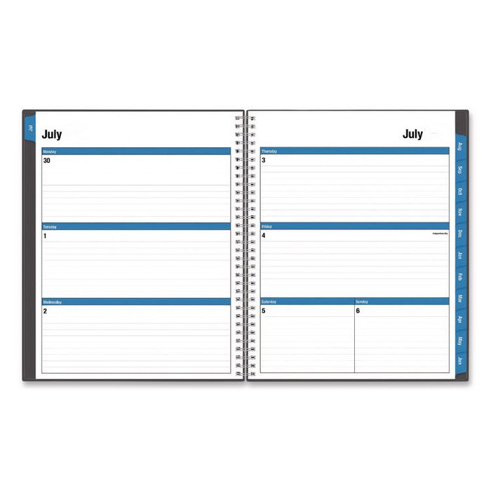 Collegiate Academic Year Weekly/Monthly Planner, 11 x 8.5, Charcoal Gray Cover, 12-Month: July 2025 to June 2026