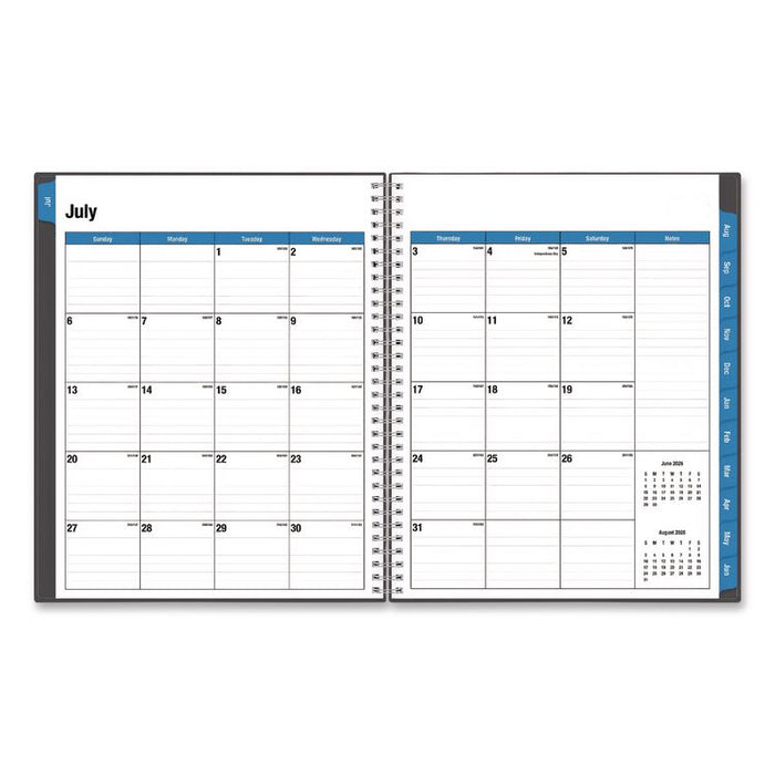 Collegiate Academic Year Weekly/Monthly Planner, 11 x 8.5, Charcoal Gray Cover, 12-Month: July 2025 to June 2026