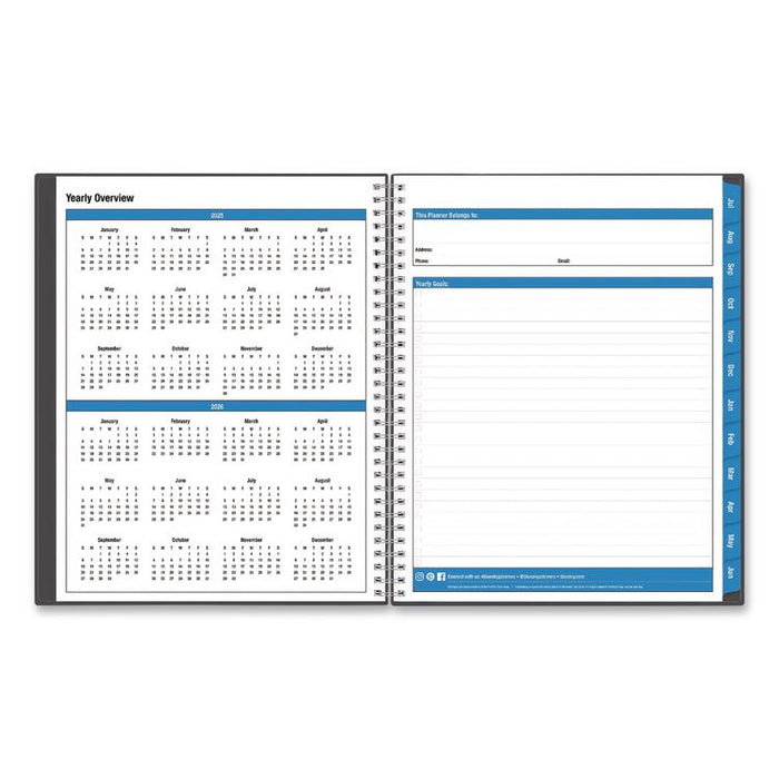 Collegiate Academic Year Weekly/Monthly Planner, 11 x 8.5, Charcoal Gray Cover, 12-Month: July 2025 to June 2026