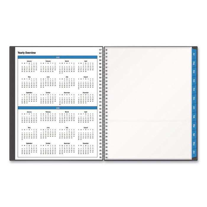 Collegiate Academic Year Weekly/Monthly Planner, 11 x 8.5, Charcoal Gray Cover, 12-Month: July 2025 to June 2026