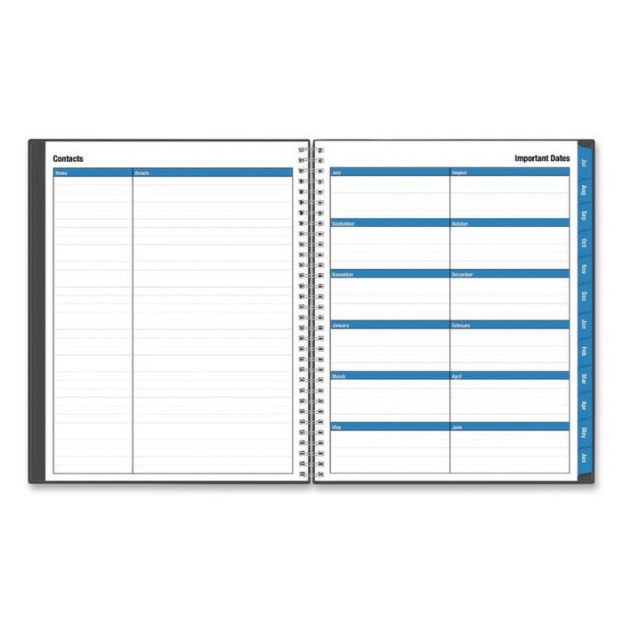 Collegiate Academic Year Weekly/Monthly Planner, 11 x 8.5, Charcoal Gray Cover, 12-Month: July 2025 to June 2026