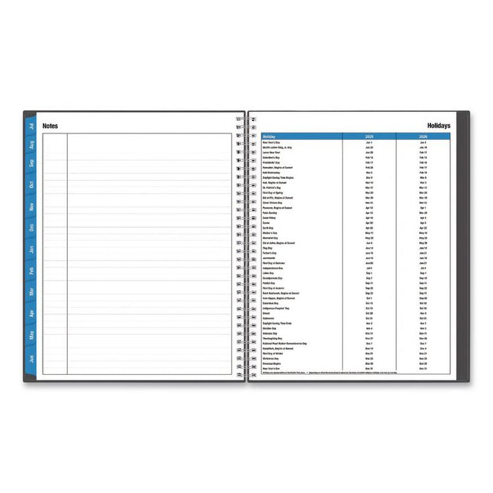 Collegiate Academic Year Weekly/Monthly Planner, 11 x 8.5, Charcoal Gray Cover, 12-Month: July 2025 to June 2026