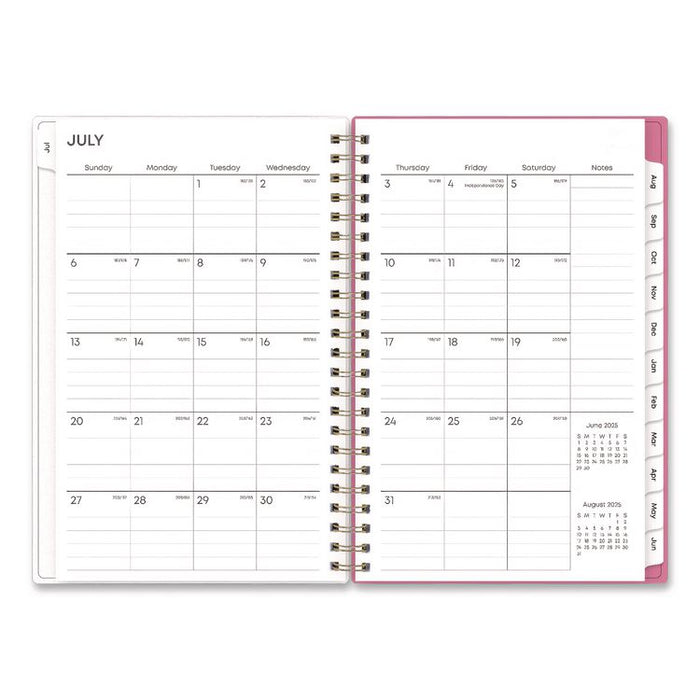 Roosevelt Pink Academic Weekly/Monthly Planner, Floral Artwork, 11 x 8.5, Pink/Gray Cover, 12-Month: July 2025 to June 2026