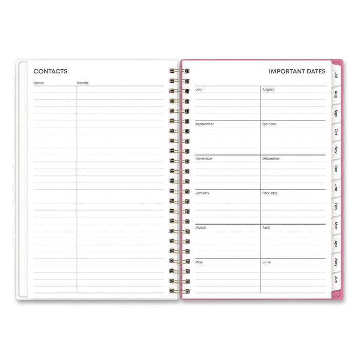 Roosevelt Pink Academic Weekly/Monthly Planner, Floral Artwork, 11 x 8.5, Pink/Gray Cover, 12-Month: July 2025 to June 2026