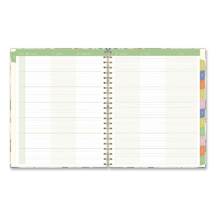 Franello Weekly/Monthly Lesson Planner, 9 Classes, Floral Artwork, Multicolor Cover, 11 x 8.5 Sheets, 40-Week Span, 2025-2026
