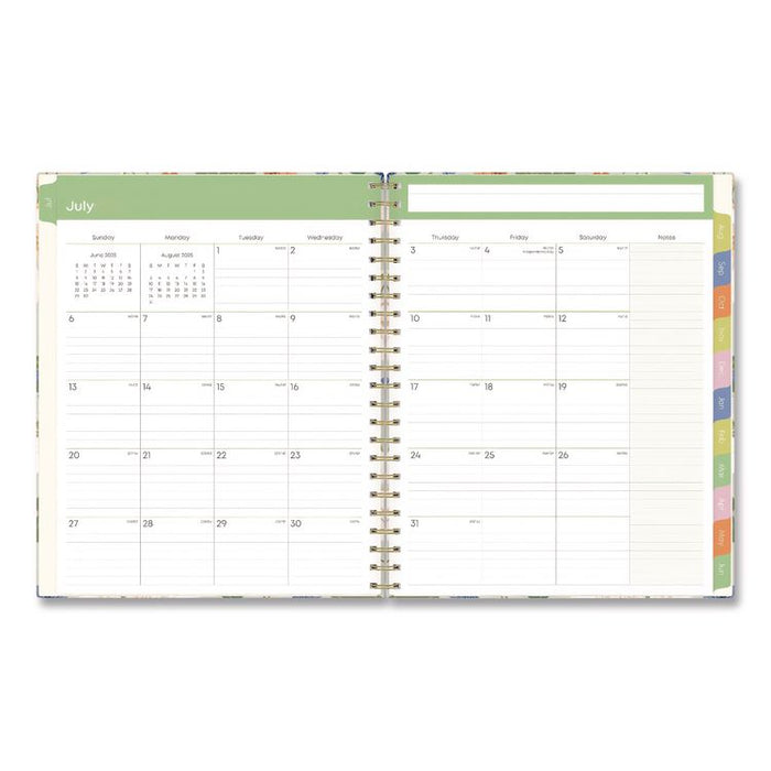 Franello Weekly/Monthly Lesson Planner, 9 Classes, Floral Artwork, Multicolor Cover, 11 x 8.5 Sheets, 40-Week Span, 2025-2026