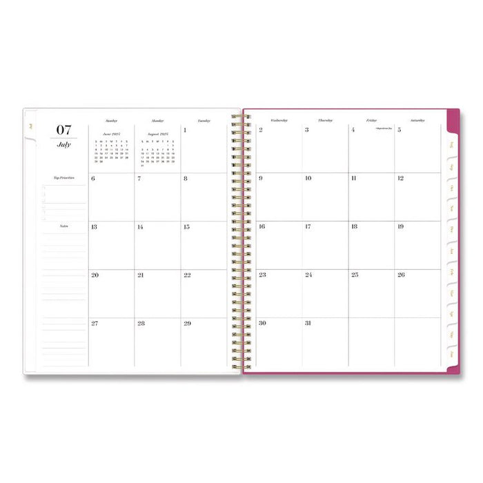 Sincerely Jules Helenora Academic Year Weekly/Monthly Planner, 11 x 8.5, Pink Floral Cover, 12-Month: July 2025 to June 2026