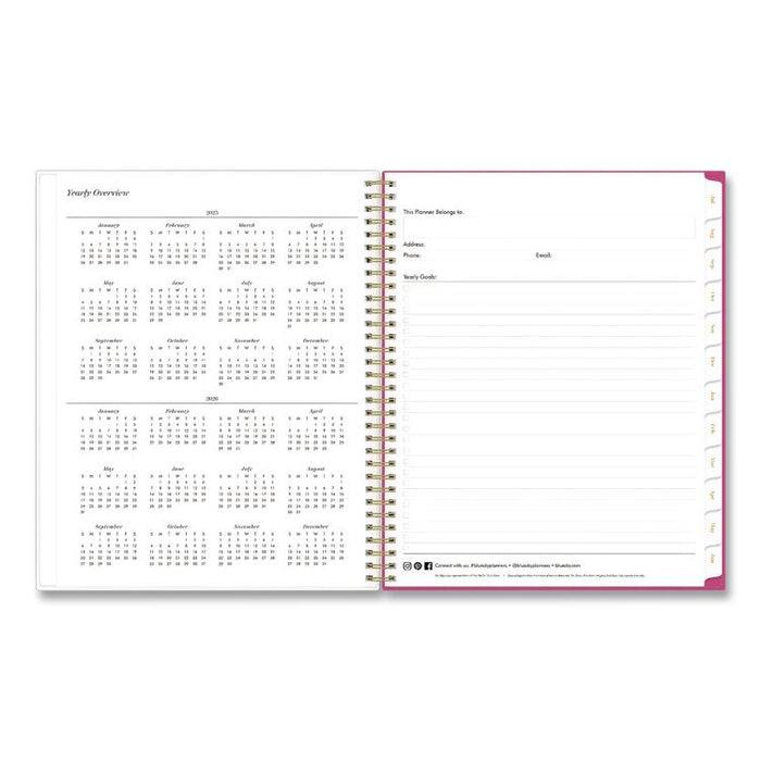 Sincerely Jules Helenora Academic Year Weekly/Monthly Planner, 11 x 8.5, Pink Floral Cover, 12-Month: July 2025 to June 2026