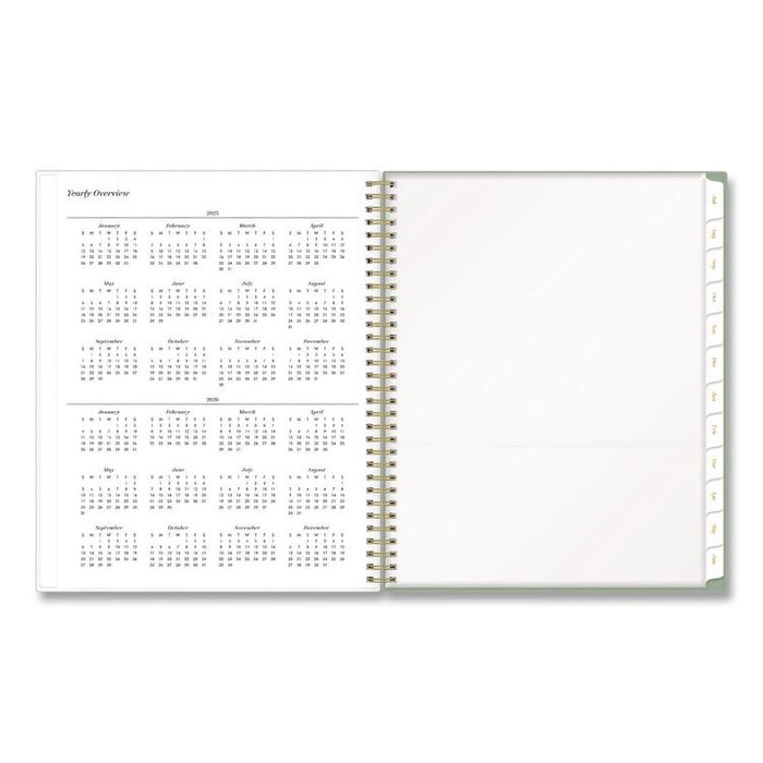 Sincerely Jules Kyla Green Academic Year Weekly/Monthly Planner, 11 x 8.5, Green/White Cover, 12-Month: July 2025 - June 2026