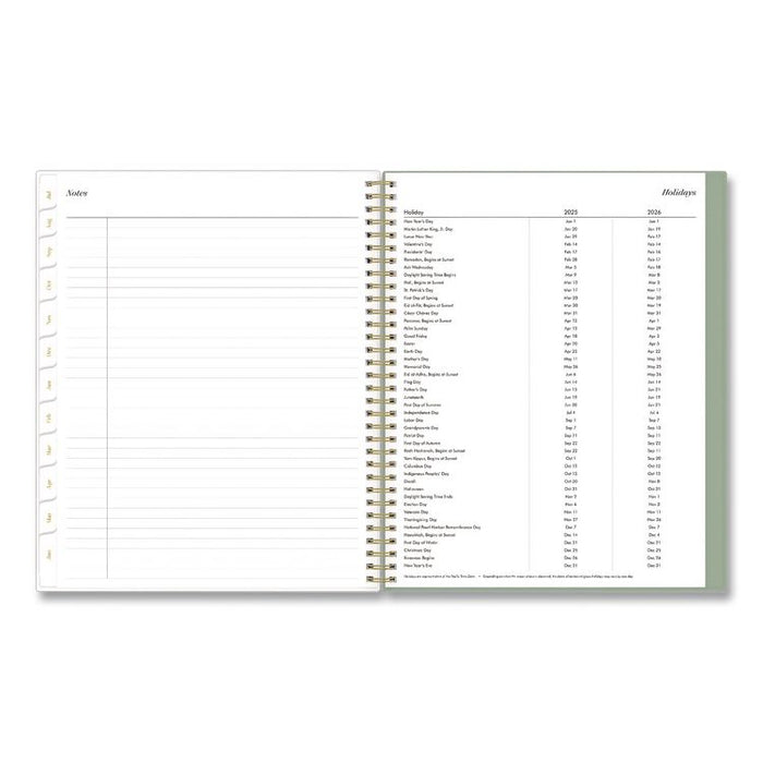 Sincerely Jules Kyla Green Academic Year Weekly/Monthly Planner, 11 x 8.5, Green/White Cover, 12-Month: July 2025 - June 2026