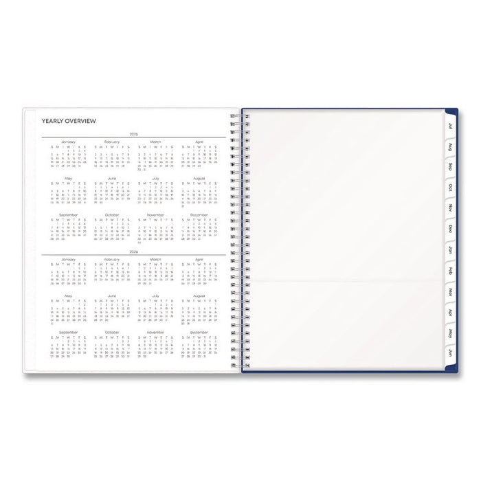Blue Block Academic Year Weekly/Monthly Planner, 11 x 8.5, Blue Cover, 12-Month: July 2025 to June 2026