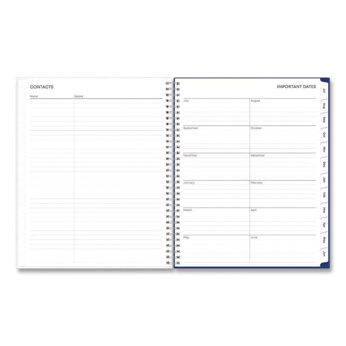 Blue Block Academic Year Weekly/Monthly Planner, 11 x 8.5, Blue Cover, 12-Month: July 2025 to June 2026