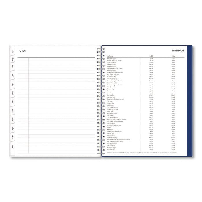 Blue Block Academic Year Weekly/Monthly Planner, 11 x 8.5, Blue Cover, 12-Month: July 2025 to June 2026