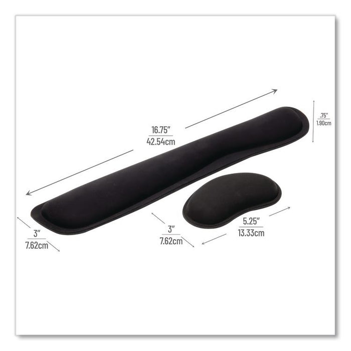 Memory Foam Gaming Ergonomic Keyboard and Mouse Wrist Rest Set, Black