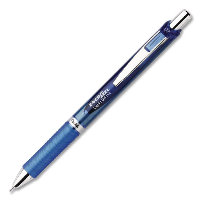 EnerGel RTX Deluxe Gel Pen, Retractable, Medium 0.7 mm, Blue Ink, Blue Barrel, Dozen