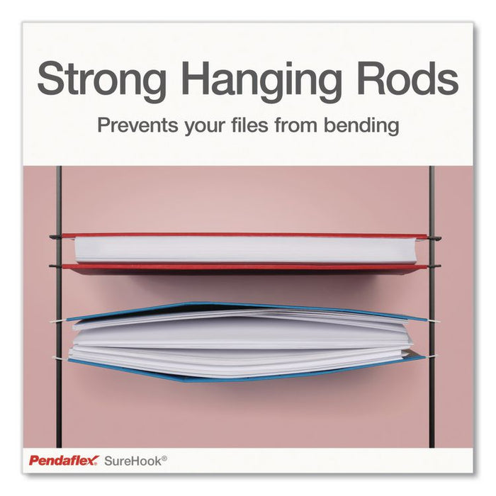 SureHook Hanging Folders, Letter Size, 1/3-Cut Tabs, Light Gray, 20/Box
