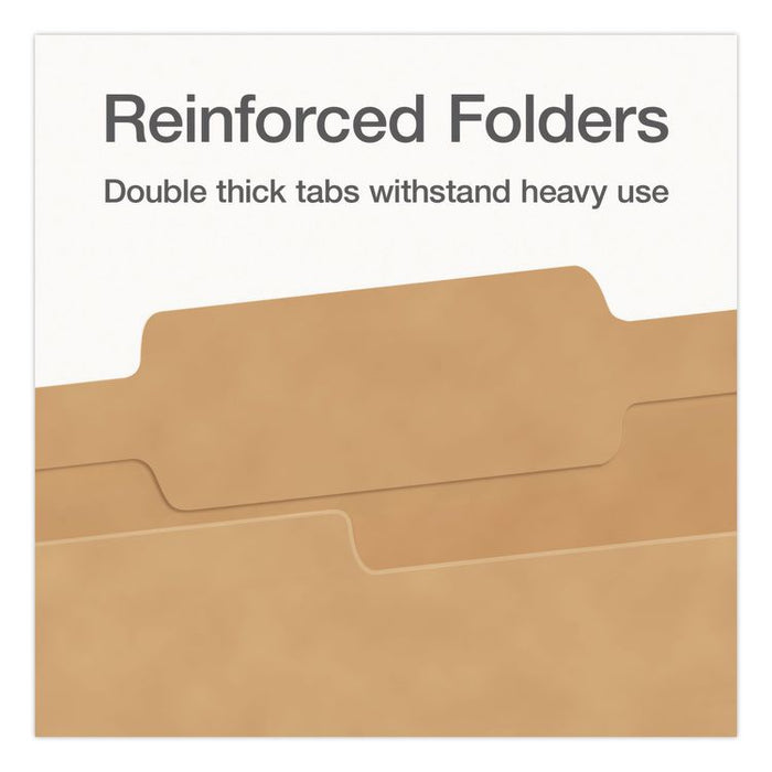 Kraft File Folders, 2/5-Cut Tabs: Right of Center, Legal Size, 0.75" Expansion, Kraft, 50/Box