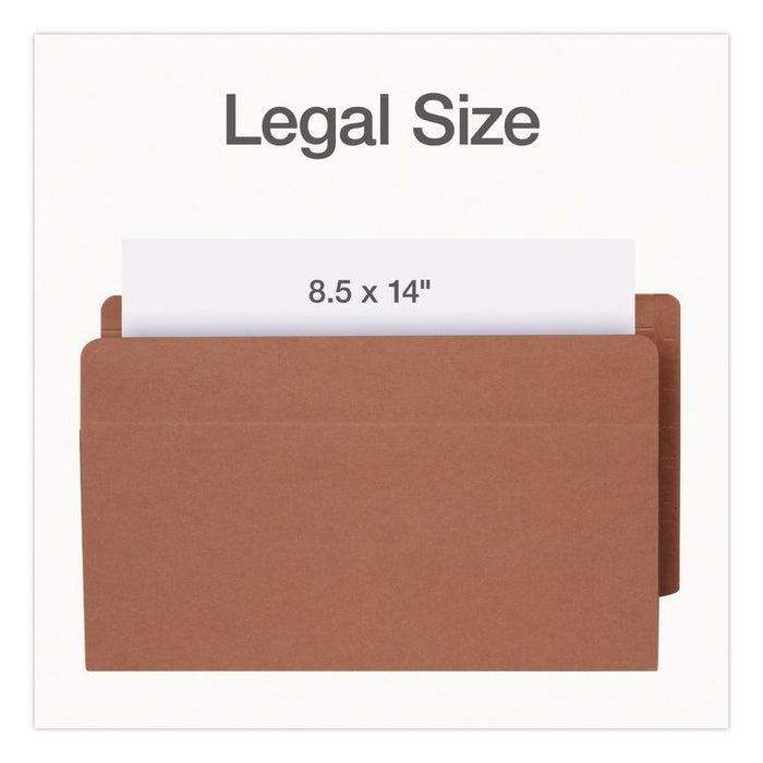 End Tab File Pocket, Dark Brown Gusset, 3.5" Expansion, Legal Size, Brown/Dark Brown, 10/Box