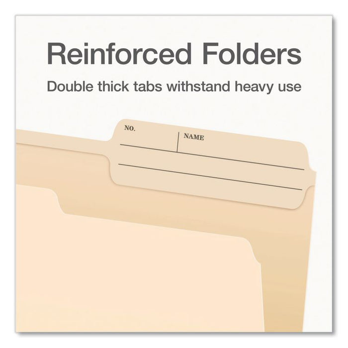 Manila File Folders, 2/5-Cut Tabs: Right, Letter Size, 0.75" Expansion, Manila, 100/Box