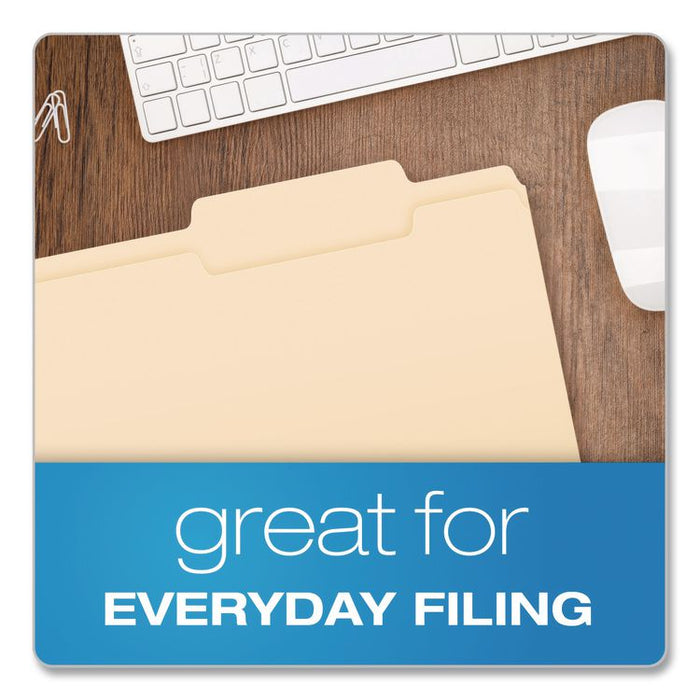 Reinforced Top Tab Manila File Folders, 2/5-Cut Tabs: Right of Center Position, Letter Size, Manila, 100/Box