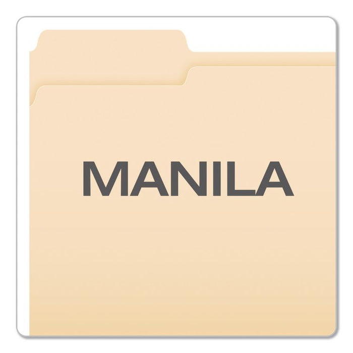 Reinforced Top File Folders, 1/3-Cut Tabs: Left Position, Letter Size, Manila, 100/Box