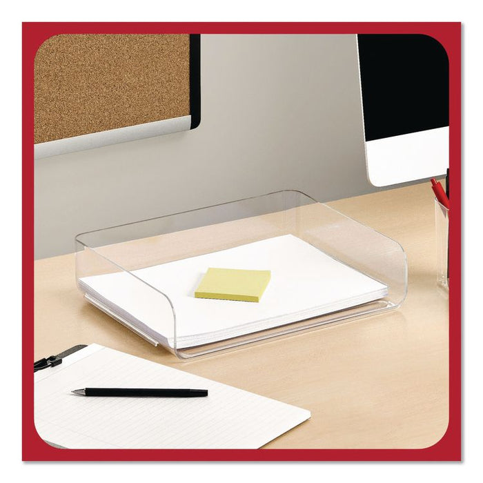 Clear Side Load Stackable Plastic Letter Tray, Letter Size, 9.72 x 12.63 x 3.01, 6/Pack