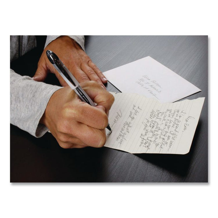 VISION ELITE Rollerball Pen, Stick, Bold 0.8 mm, Black Ink, White/Black/Clear Barrel, Dozen