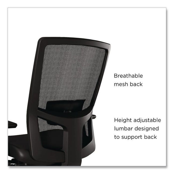500 Series Vinyl and Mesh Task Chair, Supports Up to 300 lbs, 17.8" to 22.8" Seat Height, Black Seat, Black Back, Black Base