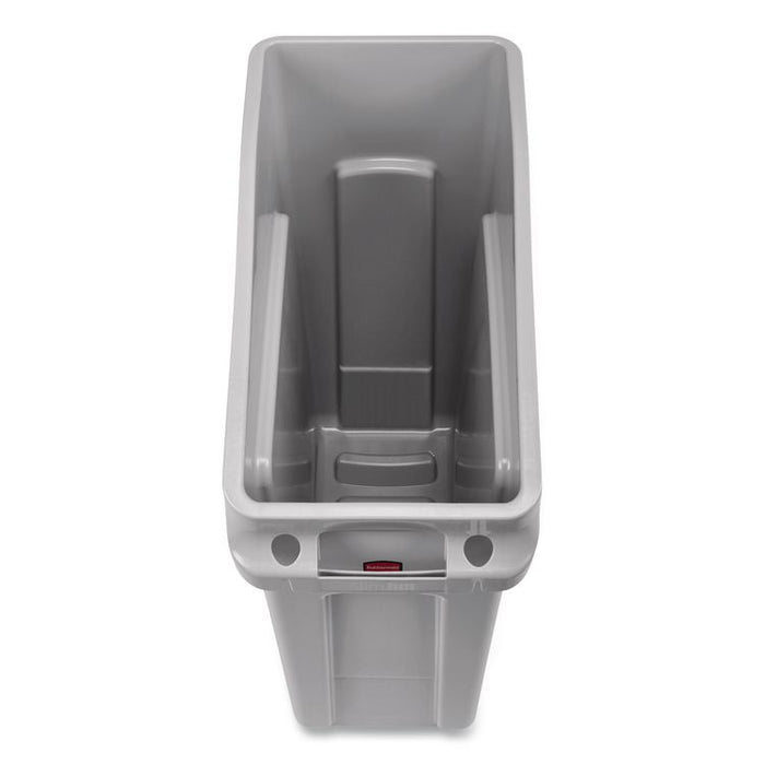 Slim Jim Under-Counter Container, 13 gal, Polyethylene, Gray