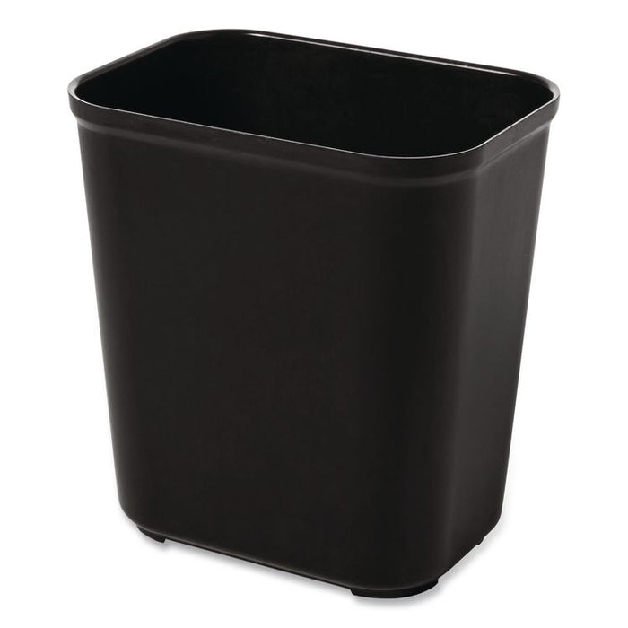 Fiberglass Wastebasket, 7 gal, Fiberglass, Black
