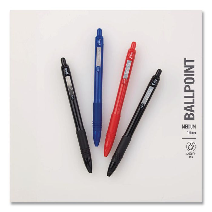 Z-Grip Recycled Retractable Ballpoint Pen, Medium 1 mm, Blue Ink, Blue Barrel, Dozen