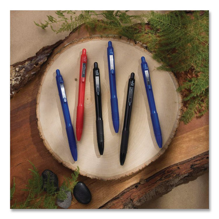 Z-Grip Recycled Retractable Ballpoint Pen, Medium 0.7 mm, Black Ink, Black Barrel, Dozen