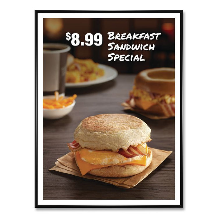 Poster Frame, Plastic, 24 x 36 Insert, Black, 10/Pack