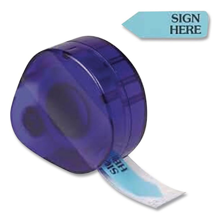 Arrow Message Page Flags in Dispenser, "Sign Here", Blue, 120 Flags/Dispenser