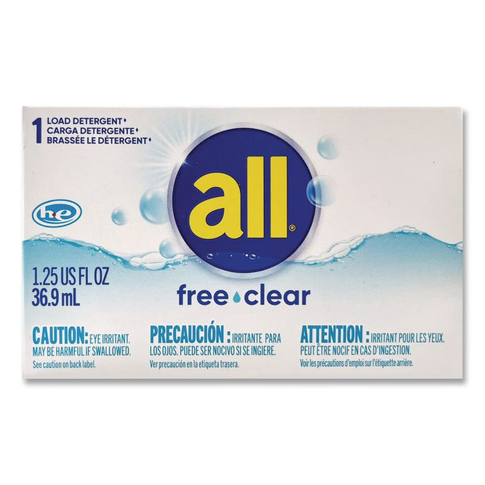 Free Clear HE Liquid Laundry Detergent, Unscented, 1.25 oz Vending Box, 100/Carton