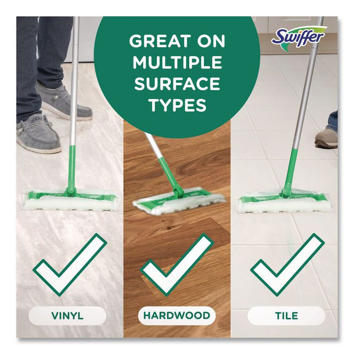 Sweep and Mop 2-in-1 Dry + Wet Floor Mopping and Sweeping Kit, 12.4 x 2.95 Mop Head, Silver Plastic Handle