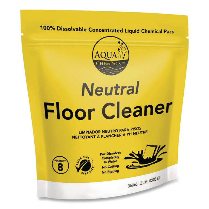 Aqua ChemPacs Neutral Floor Cleaner, Lavender Scent, 120/Pack