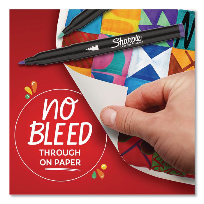 Creative Markers, Fine Bullet Tip, Assorted, 12/Pack