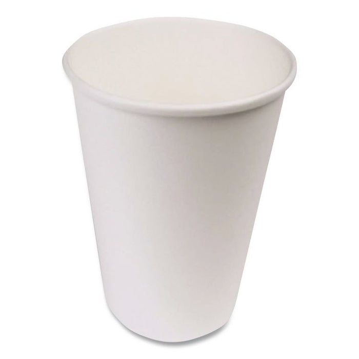 Paper Hot Cups, 16 oz, White, 50/Pack