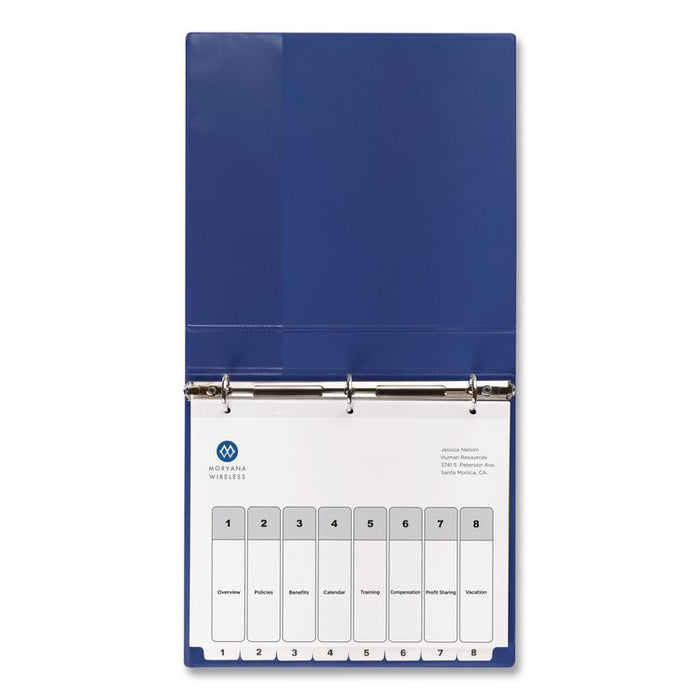 Customizable TOC Ready Index Black and White Dividers, 8-Tab, 1 to 8, 11 x 8.5, 1 Set