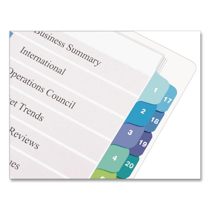 Customizable TOC Ready Index Double Column Multicolor Tab Dividers, 32-Tab, 1 to 32, 11 x 8.5, White, 1 Set