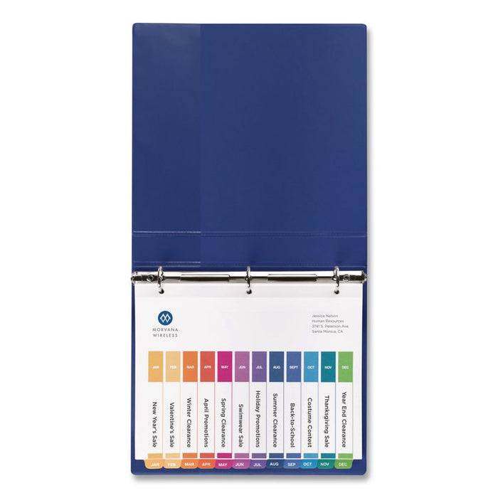 Customizable Table of Contents Ready Index Multicolor Dividers, 12-Tab, Jan. to Dec., 11 x 8.5, White, 6 Sets