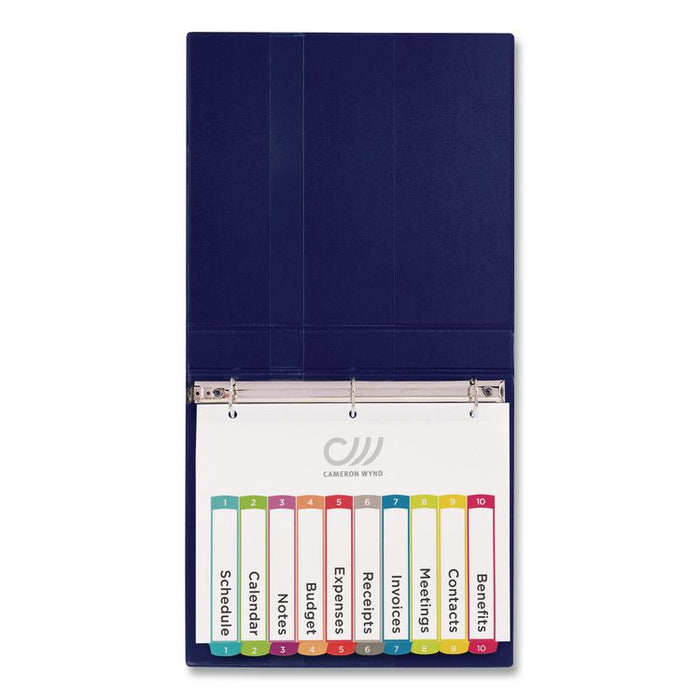Customizable TOC Ready Index Multicolor Tab Dividers, 10-Tab, 1 to 10, 11 x 8.5, White, Contemporary Color Tabs, 1 Set