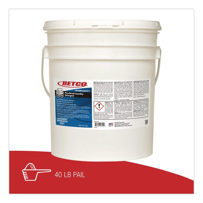 Symplicity Powdered Laundry Detergent, 40 lb Pail