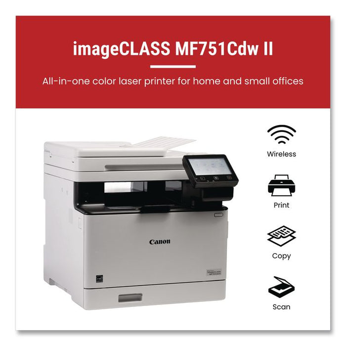 imageCLASS MF751Cdw II, Wireless Multifunction Laser Printer, Copy/Print/Scan