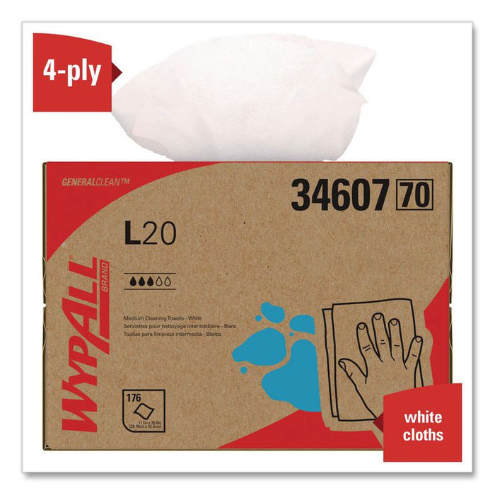 L20 Towels, BRAG Box, 11.1 x 16.8, Unscented, White, 176/Box