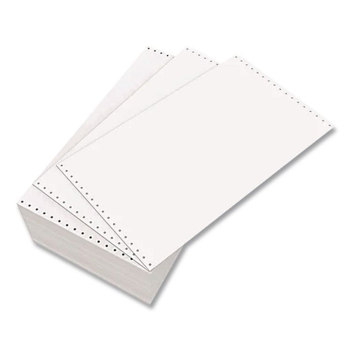 Continuous Feed Computer Paper, 1-Part, 18 lb Bond Weight, 8.5 x 12, White, 4,000/Carton