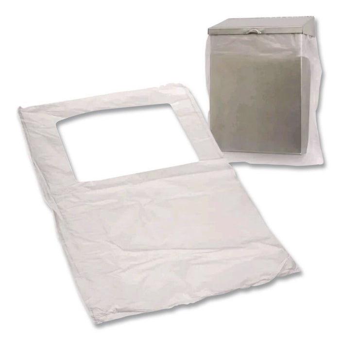 Scensibles Universal Receptable Liner Bags with 7.5" Wrap-Around Mounting Strap, 12.5" x 23", White, 500/Carton