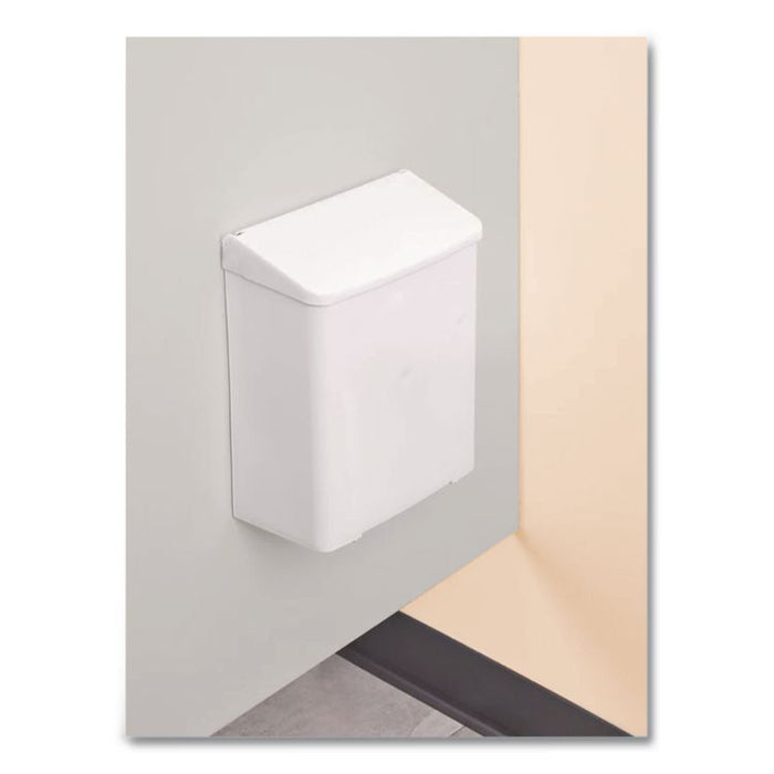 Enamel Feminine Napkin Receptacle, Metal, White